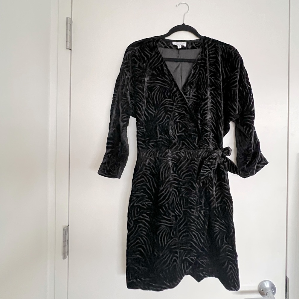 and other stories velvet wrap dress